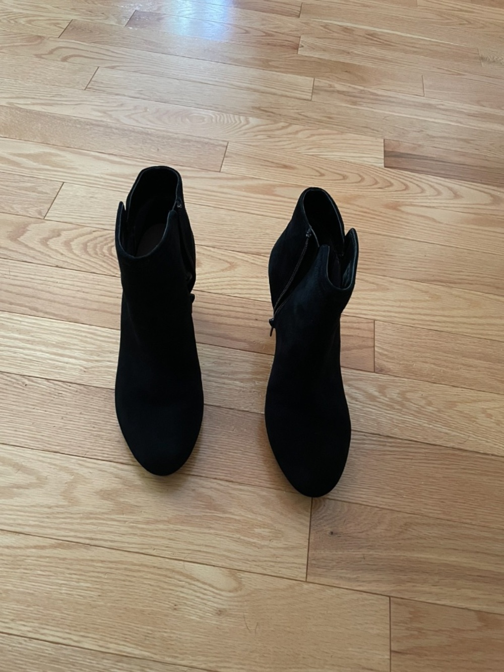 Clark Booties, Size 9 M (but seem wide), Black suede